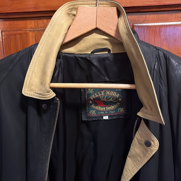 Rare Vintage 90’s Pelle Moda Vera Pelle Genuine Leather Jacket Mens Size 52 - Picture 3 of 12